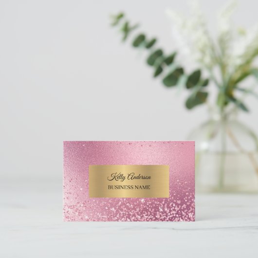 Textures or rose marbre carte de visite (Debout devant)