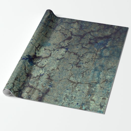 Textuur Blauw bruin grunge-ontkoppeling Cadeaupapier (Uitgerold)
