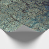 Textuur Blauw bruin grunge-ontkoppeling Cadeaupapier (Hoek)