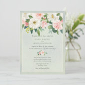 Textuur Blush roze rozen Floral Wedding Kaart (Staand voorkant)