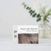 Textuur en hout met monogram visitekaartje (Staand voorkant)