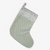 Textuur en kant van textiel kleine kerstsok (Voorkant (Hangend))