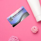 Textuur Folie pasta | Metaal | QR-code Visitekaartje