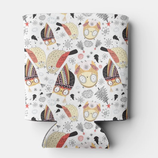 Textuur grappige uil blikjeskoeler (Achterkant)