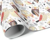 Textuur grappige uil cadeaupapier (Rol Hoek)