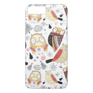 Textuur grappige uil iPhone 8 plus / 7 plus hoesje