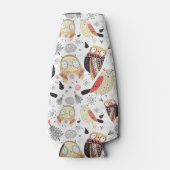 Textuur grappige uil flesjeskoeler (Voorkant)