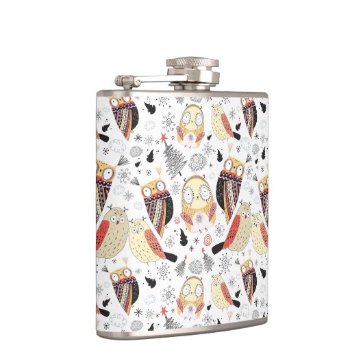 Textuur grappige uil heupfles (Rechts)