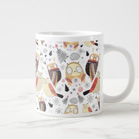 Textuur grappige uil jumbo beker (Rechts)