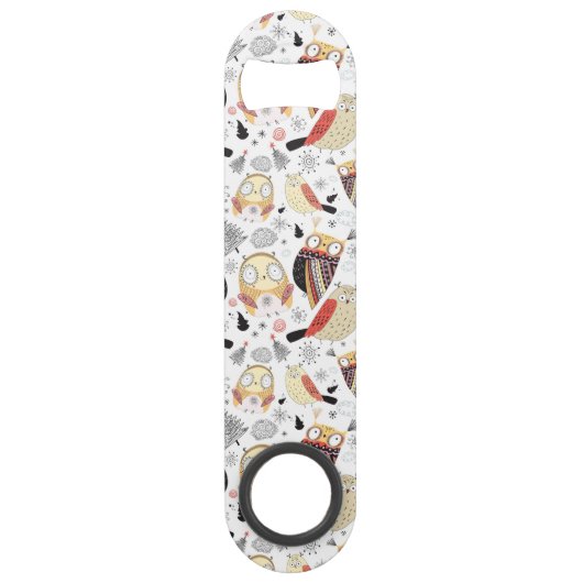 Textuur grappige uil speed flessenopener (Voorkant)