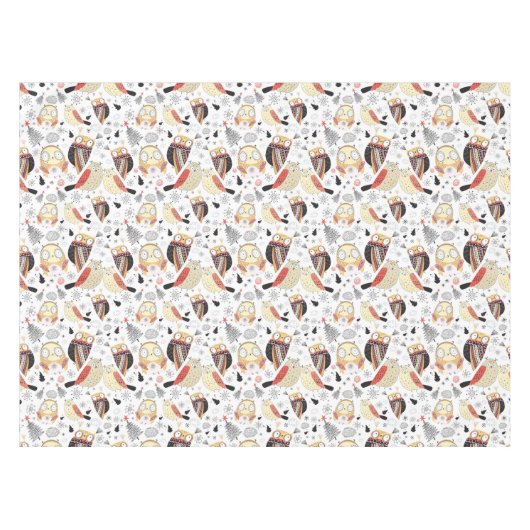 Textuur grappige uil tafelkleed (Voorkant (Horizontaal))