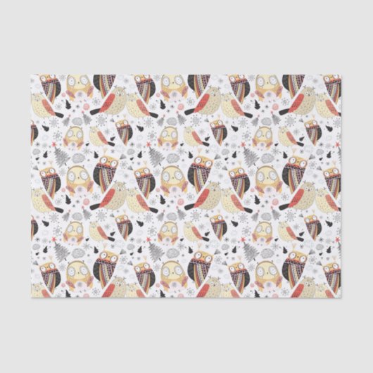 Textuur grappige uil tissuepapier (Voorkant)