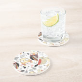 Textuur grappige uil zandsteen onderzetter (Zijkant)