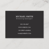 Textuur grijs met bier met monogram visitekaartje (Achterkant)