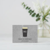 Textuur grijs met bier met monogram visitekaartje (Staand voorkant)