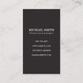 Textuur grijs met bier met monogram visitekaartje (Achterkant)