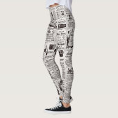 textuur Kranten Leggings (Links)