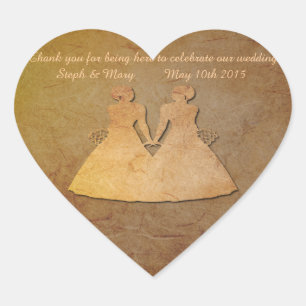  Textuur Lesbisch Bruiloft Hart Sticker
