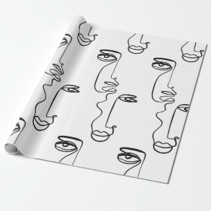 Textuur met abstract vlakken. One continuous line  Cadeaupapier