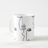 Textuur met abstract vlakken. One continuous line Koffiemok (Voorkant links)