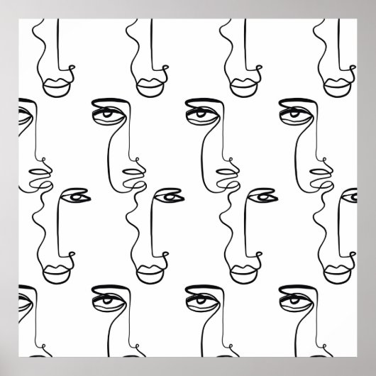 Textuur met abstract vlakken. One continuous line Poster (Voorkant)