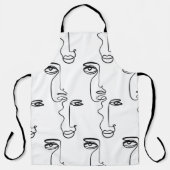 Textuur met abstract vlakken. One continuous line Schort (Voorkant)