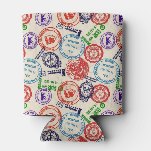 Textuur met echte stempels. blikjeskoeler (Achterkant)