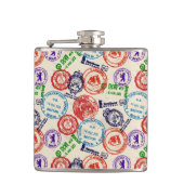 Textuur met echte stempels. heupfles (Voorkant)