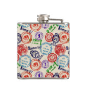 Textuur met echte stempels. heupfles (Achterkant)