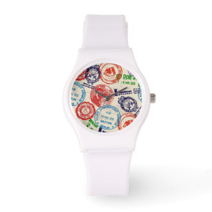Textuur met echte stempels. horloge