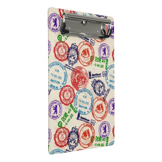 Textuur met echte stempels. mini klembord (Schuin)