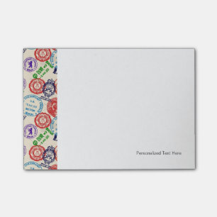 Textuur met echte stempels. post-it® notes