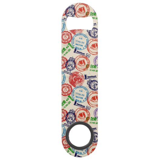 Textuur met echte stempels. speed flessenopener (Voorkant)