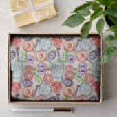 Textuur met echte stempels. tissuepapier (Geschenk)