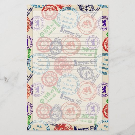 Textuur met echte zegels briefpapier (Voorkant)