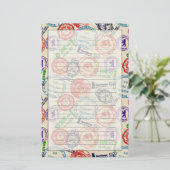 Textuur met echte zegels briefpapier (Staand voorkant)