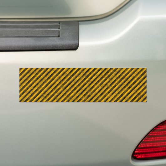Textuur met geel en zwart gevarenbandvorm bumpersticker (Op auto)