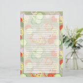 Textuur met plakjes groenten briefpapier (Staand voorkant)