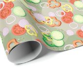 Textuur met plakjes groenten cadeaupapier (Rol Hoek)