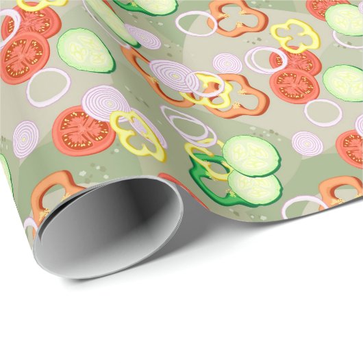 Textuur met plakjes groenten cadeaupapier (Rol Hoek)