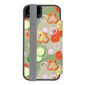 Textuur met plakjes groenten incipio iPhone portemonnee hoesje (Agenda Achterkant)