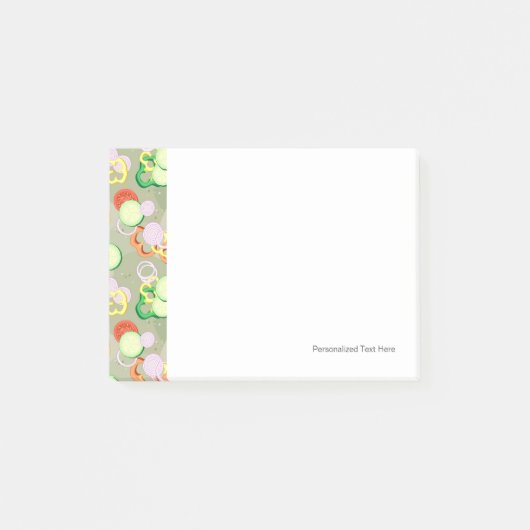 Textuur met plakjes groenten post-it® notes (Voorkant)