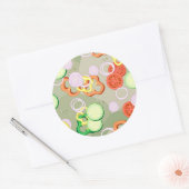 Textuur met plakjes groenten ronde sticker (Envelop)