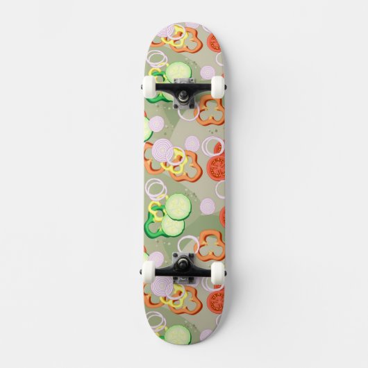 Textuur met plakjes groenten skateboard (Voorkant)