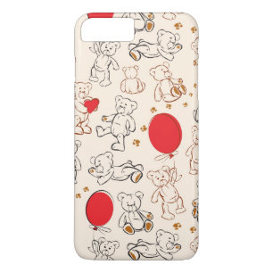Textuur met Teddy Bears iPhone 8 Plus / 7 Plus Hoesje