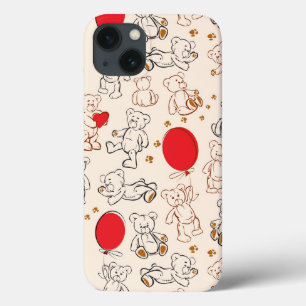 Textuur met Teddy Bears iPhone 13 Hoesje