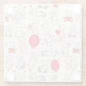 Textuur met Teddy Bears Glazen Onderzetter (Achterkant)