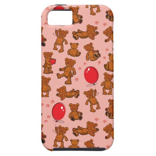 Textuur met Teddy Bears, Hart Case-Mate iPhone Case (Achterkant)