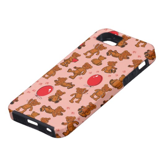 Textuur met Teddy Bears, Hart Case-Mate iPhone Case (Onderkant)