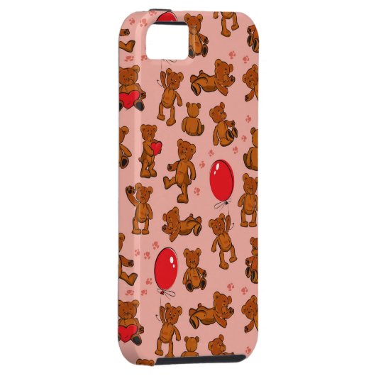 Textuur met Teddy Bears, Hart Case-Mate iPhone Case (Back/Rechts)